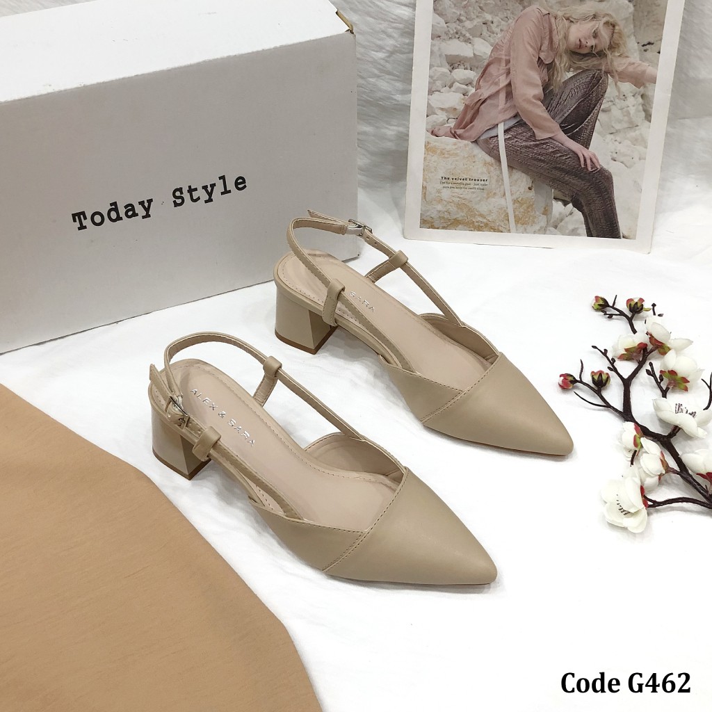 Sandal gót vuông 5p bít mũi Today Style da mềm G462