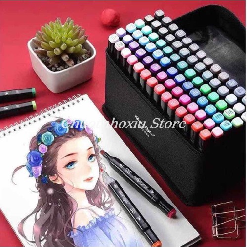 [48 BÚT]Bút vẽ, bút màu Marker TouchCool Túi Vải Bộ 48 màu, vẽ anime,chân dung,phong cảnh