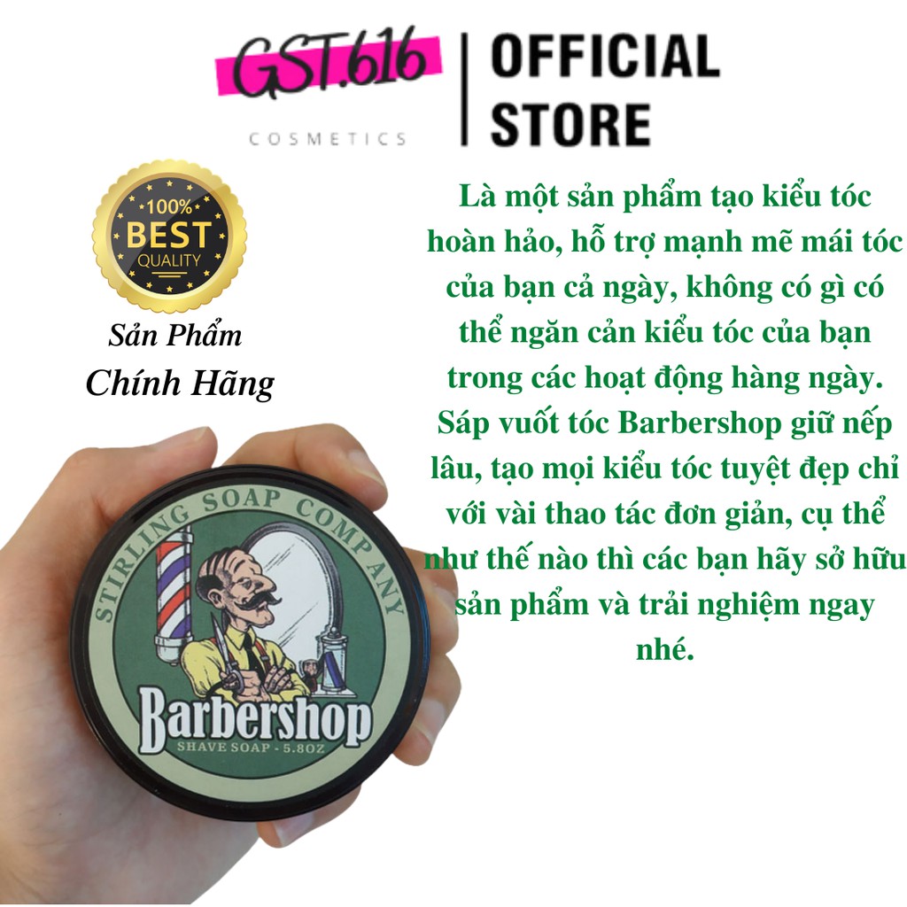 Sáp vuốt tóc nam tạo kiểu tóc cao cấp bóng mượt BarberShop Shave Soap 80gr