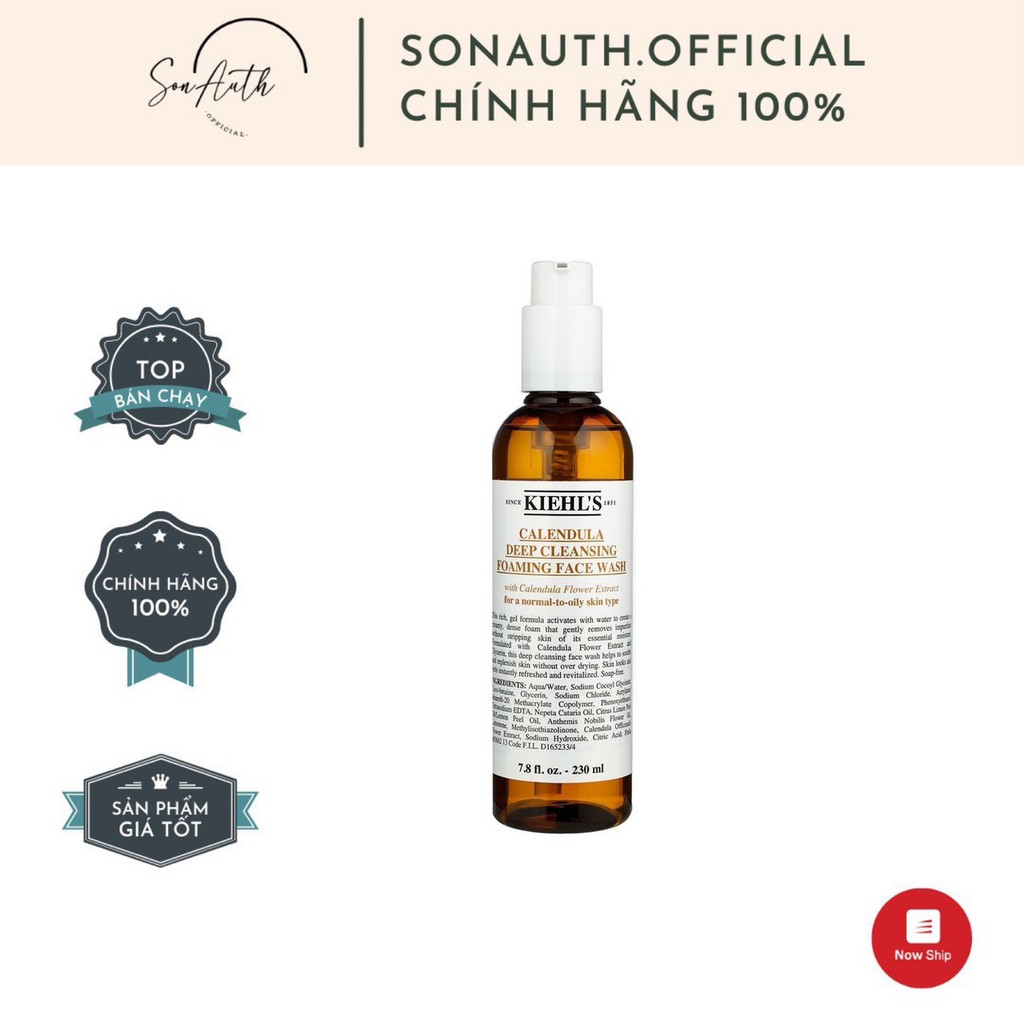 [Mã 1911FMCGSALE giảm 8% đơn 500K] Sữa rửa mặt Kiehl’s Calendula Deep Cleansing Foaming Face Wash
