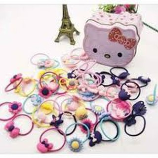 Hộp chun buộc tóc Hello Kitty (40 dây)