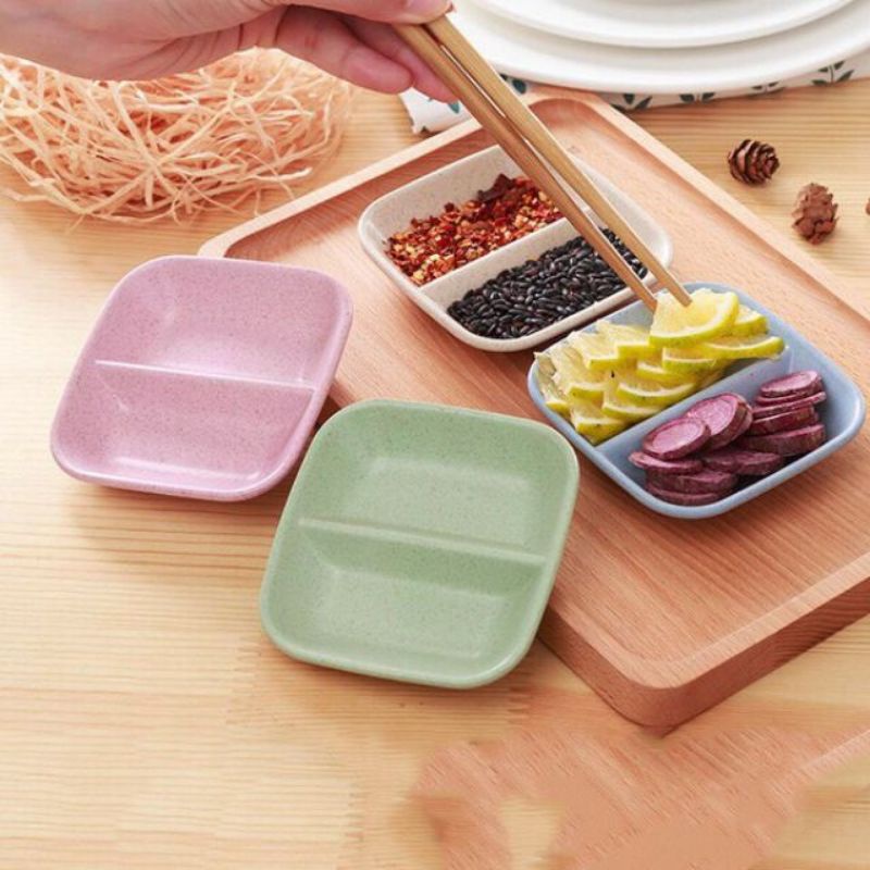 Chén Đựng Gia Vị Nước Chấm Nước Sốt 2 Ngăn Tiện Dụng