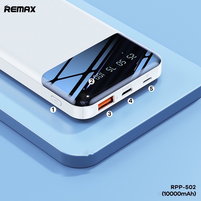 Pin sạc dự phòng 20w Remax RPP-502 Dung Lượng 10000mAh 20W + 18W PD + QC Mini