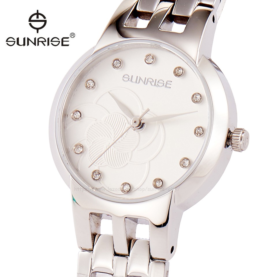 Đồng hồ nữ Sunrise 9932SA siêu mỏng kính Sapphire chống xước chống nước tốt - Fullbo