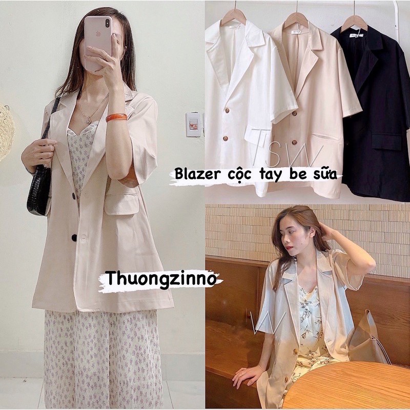 [Ảnh thật/Video]Áo blazer Meci cộc tay túi nắp Áo vest thiết kế kiểu dáng Hàn Quốc | BigBuy360 - bigbuy360.vn