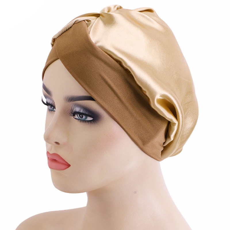 Wmmb Khăn Turban Quấn Đầu Thắt Nút Chéo Màu Trơn Phong Cách Bohemian