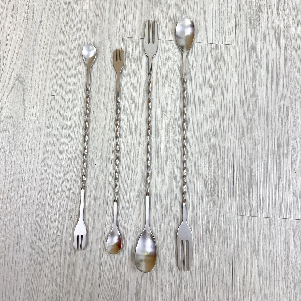 Thìa pha chế bar spoon 26cm hoặc 32cm (thìa bar, muỗng khuấy, thìa khuấy) - Muỗng Pha Chế Bartender