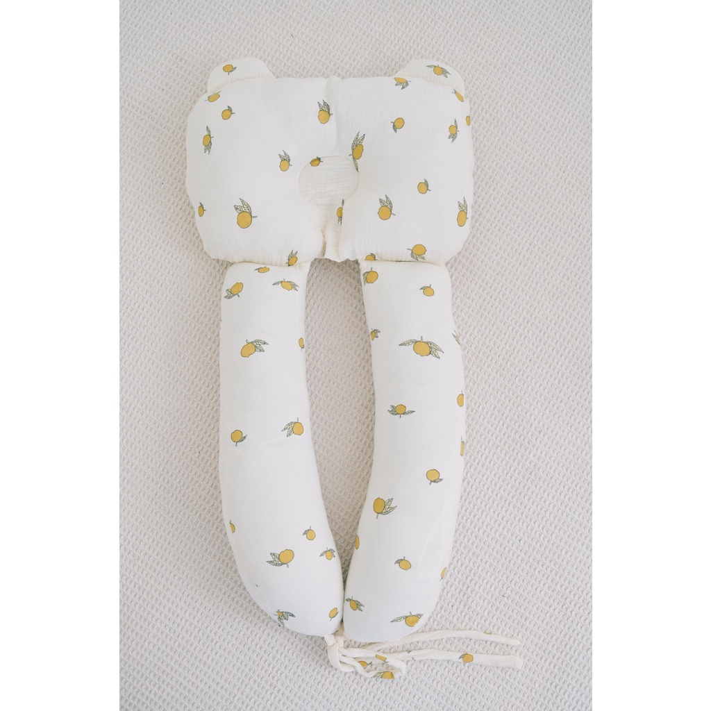 HÀNG CAO CẤP - Gối Ôm Chữ U BABYBEE - Chống Méo Đầu, Giật Mình Chất vải sợi tre Muslin Tree Siêu Mềm Mát Cho Bé
