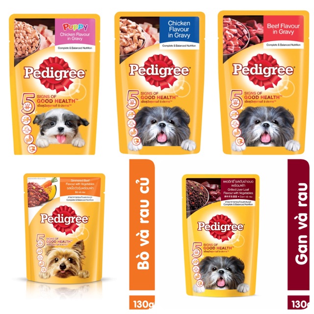 combo 12 gói sốt chó Pedigree 130gr mix vị