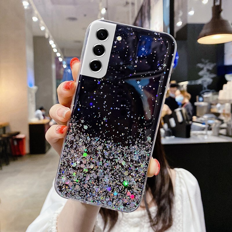Ốp Điện Thoại TPU Mềm Trong Suốt Phối Kim Tuyến Cho Samsung Galaxy S21 FE S21 S22 Ultra S21 Plus S20 FE