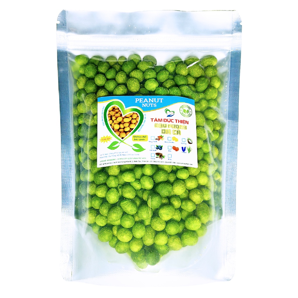 Combo 1KG Đậu Phộng 2 Vị: Rang Muối và Da Cá Lá Dứa Tâm Đức Thiện (2 x Túi 500GR)