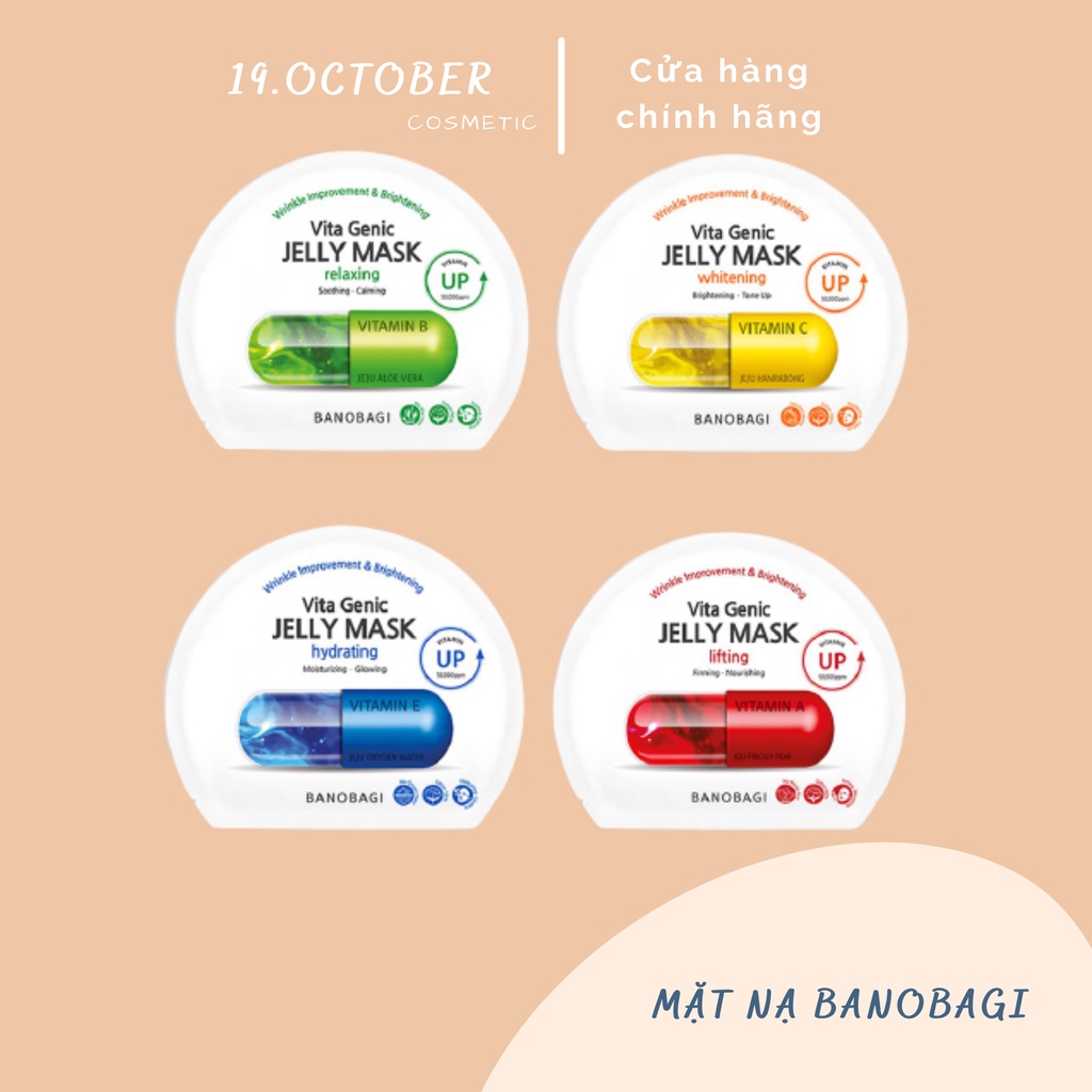 Mặt Nạ Giấy Banobagi Vitamin cấp ẩm dưỡng da Hàn Quốc Đủ Loại ( Vitamin A, B, C, E )