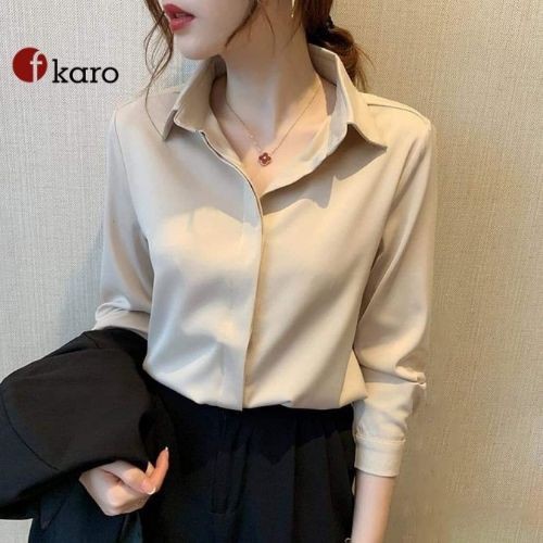 Áo sơ mi nữ tay dài nhiều màu, chất liệu đũi lụa cao cấp mềm mại, phong cách trẻ hàn quốc Fkaro SM012