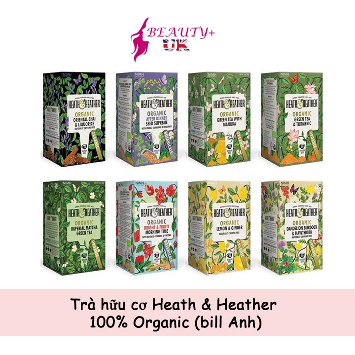 Trà hữu cơ Heath &amp; Heather 100% Organic (bill Anh)