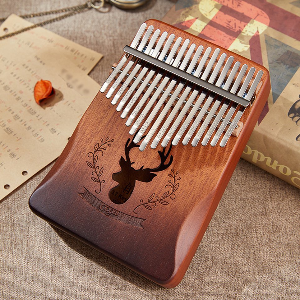 Kalimba 17-tone Thumb Piano Grade B Arc Hand Guard Portable Musical Instrument