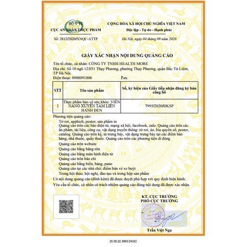 Hộp Nano Xuyên Tâm Liên Hành Đen - 30 Viên