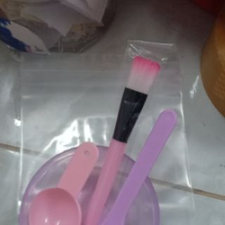 Combo 30 bộ chén pha mặt nạ nhựa dẻo (tặng kèm túi zip)