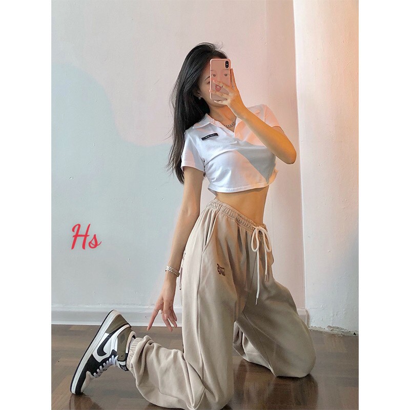 Quần jogger Nữ In Súng - Quần Ống Rộng Kiểu Dáng Thể Thao Bo Gấu Mã 535