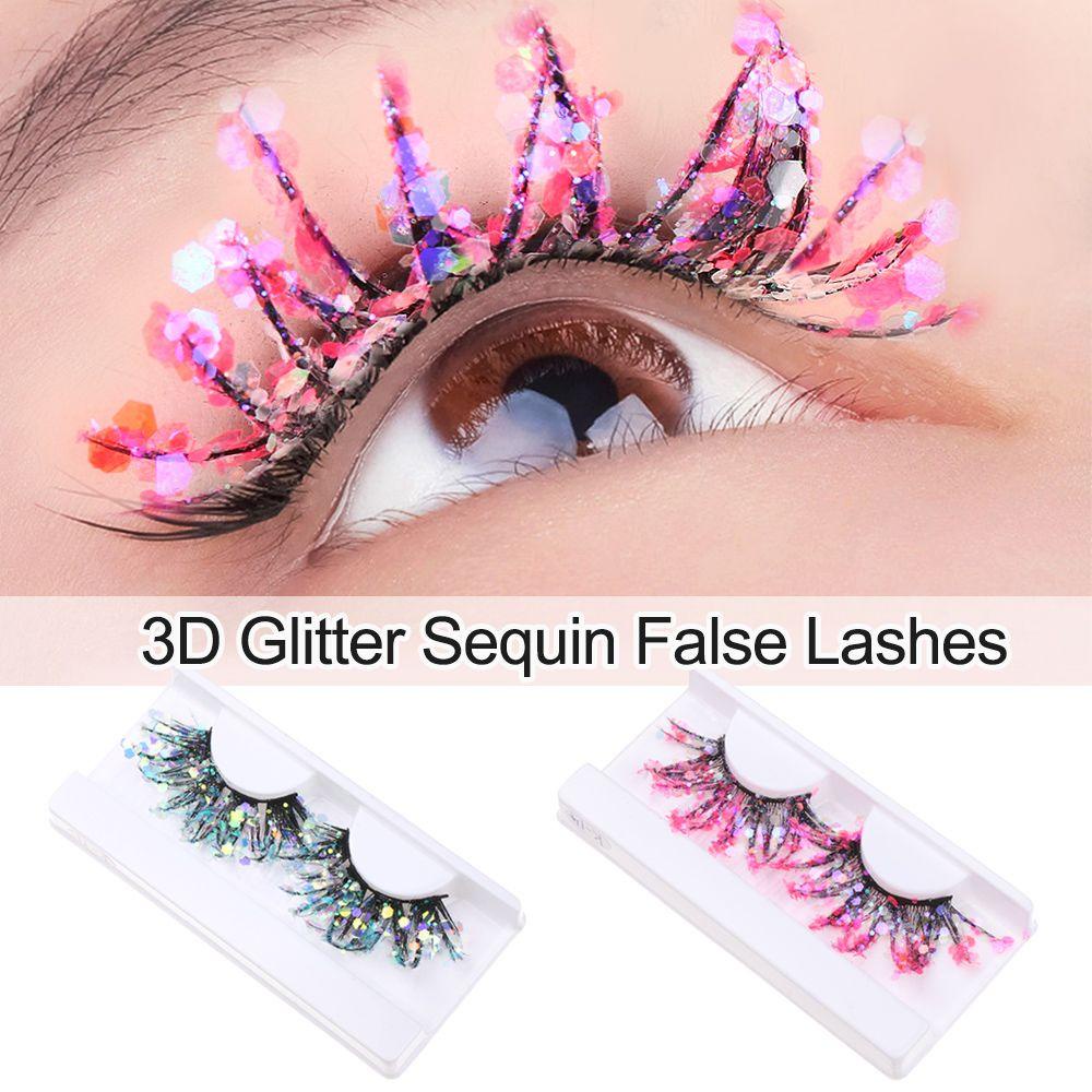 Lông Mi Giả BORAG 3D Màu Sắc Lấp Lánh Phong Cách Âu Mỹ