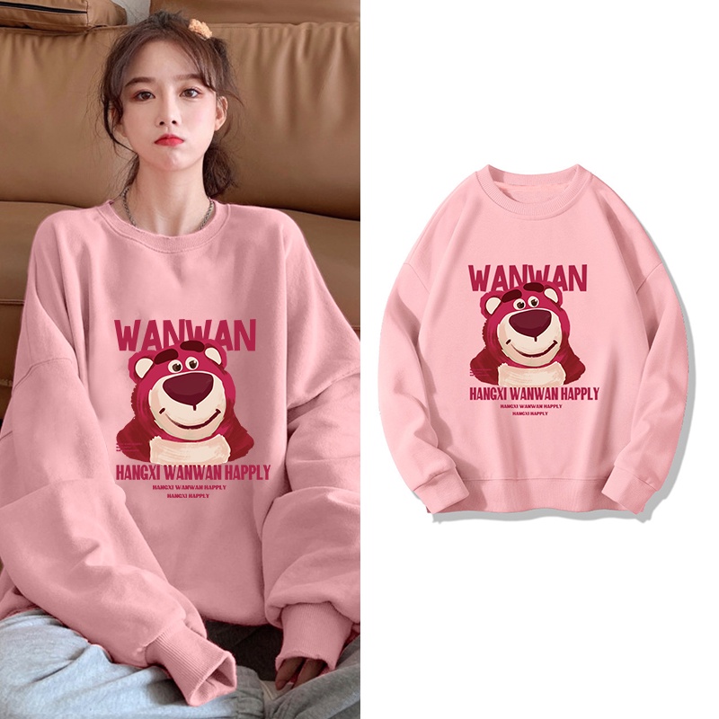 NRVP Áo thun nữ dài tay dáng rộng in hình phong cách Hàn Quốc