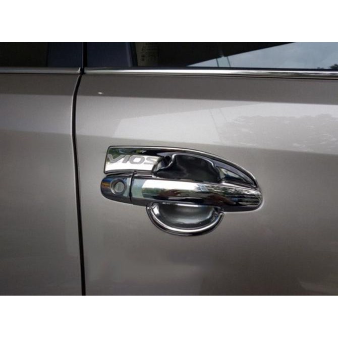 Ốp Tay Cửa Và Hõm Cửa Xe Vios 2007 đến 2016 Mạ Crom Cao Cấp Chống xước tay cửa làm đẹp cho xe