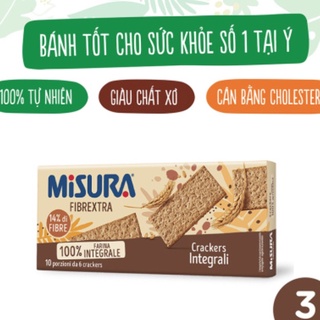 Bánh Crackers Lúa mì nguyên cám Misura 385g - Ý