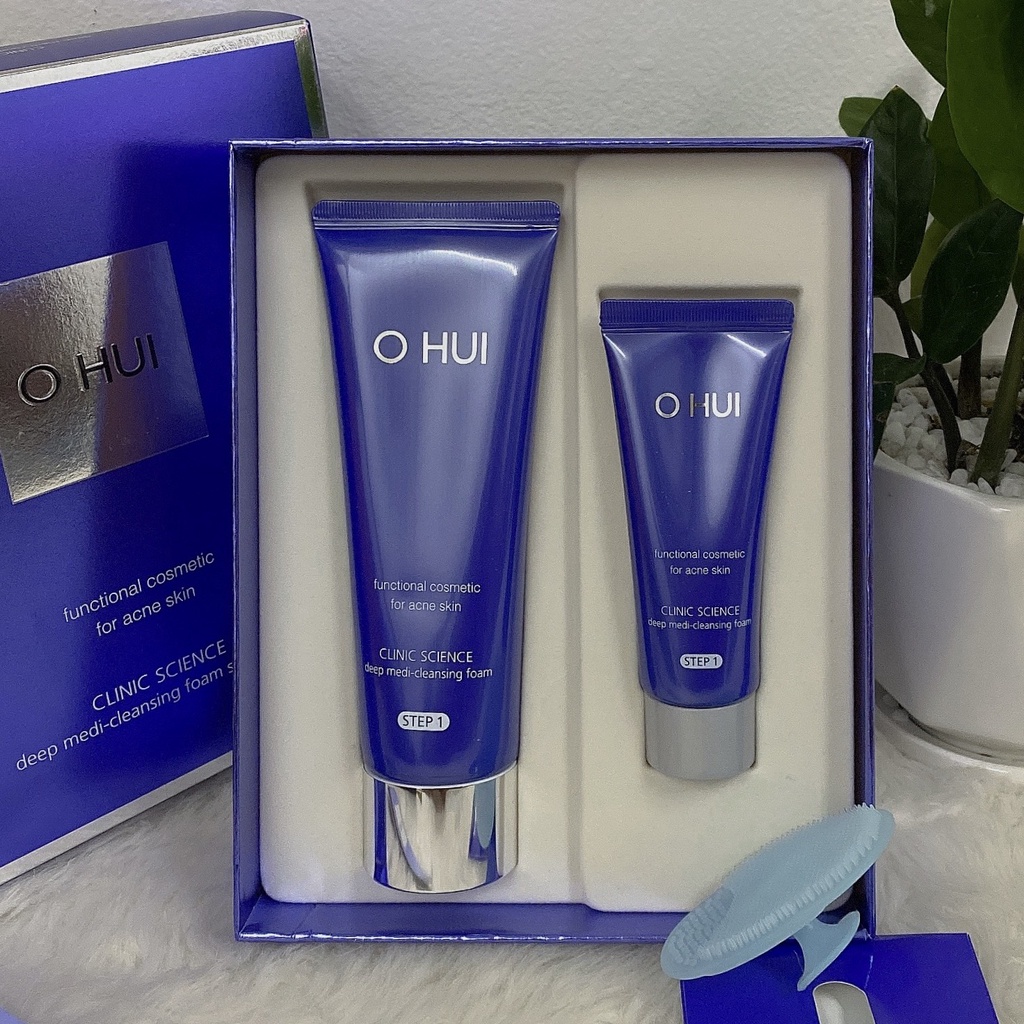 Set sữa rửa mặt sạch sâu hết mụn OHUI Clinic Science Deep Medi-Cleansing Foam 160ml - Nội địa LG Hàn Quốc