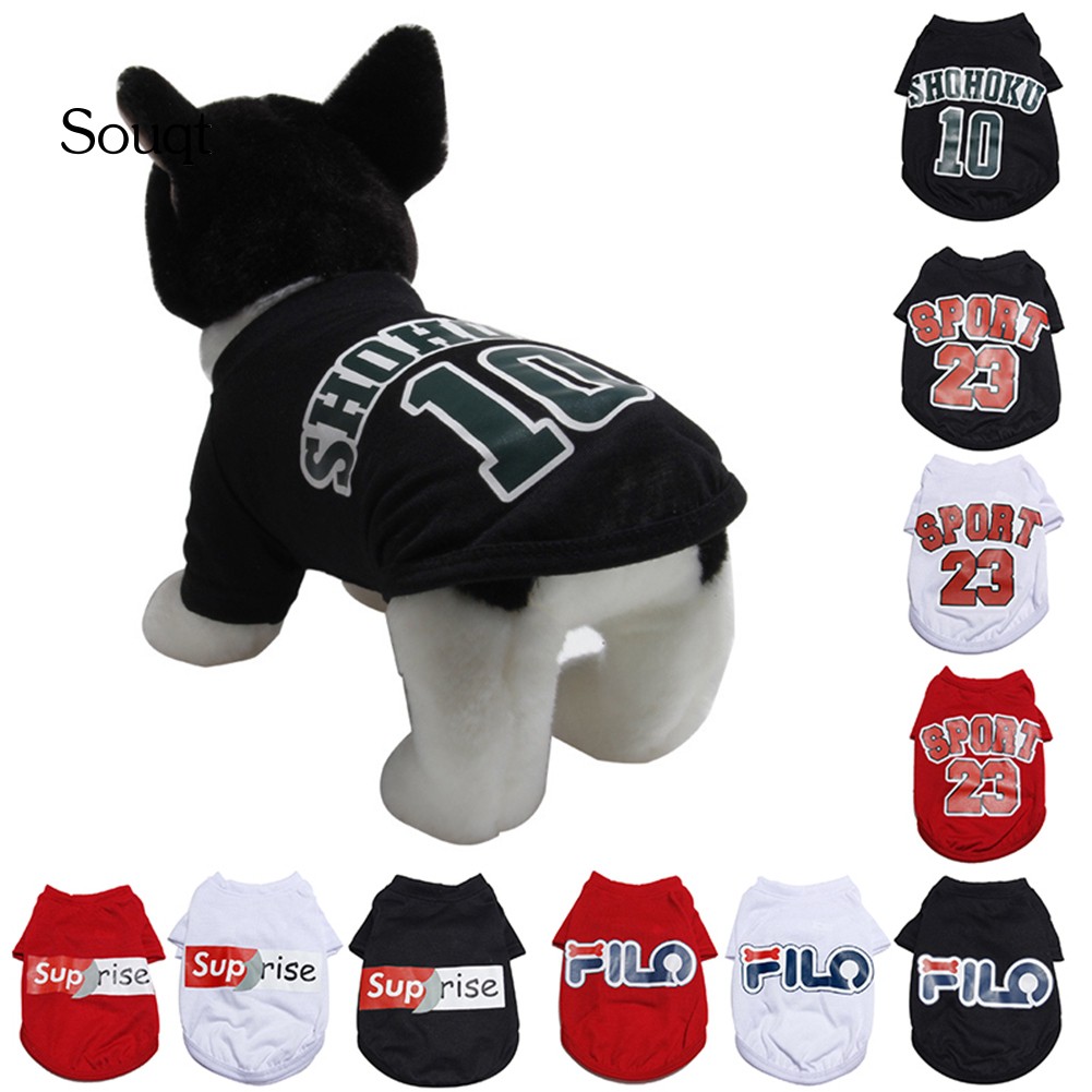 Áo thun thể thao hình hoạt họa mềm mại thoáng khí vào mùa hè cho cún cưng