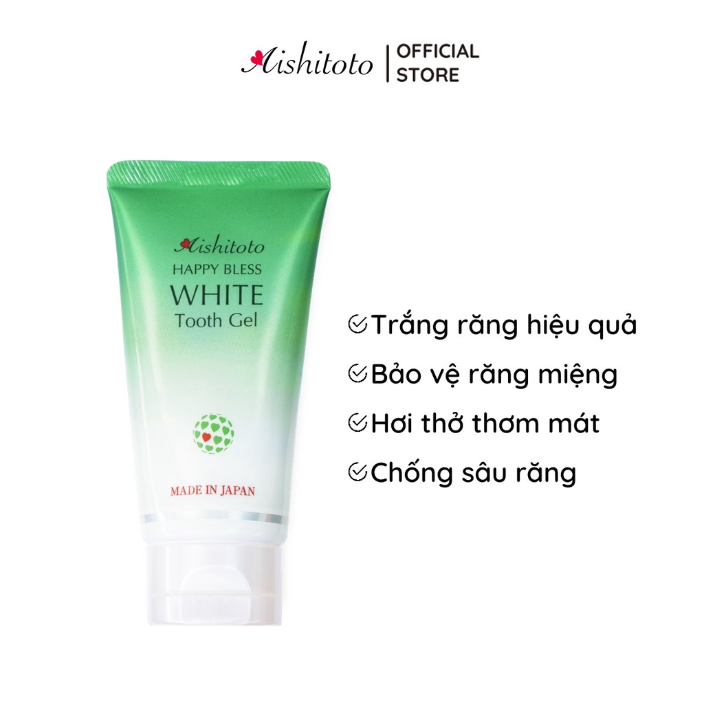 Kem đánh trắng sáng răng AISHITOTO Happy Bles White Tooth Gel 50g