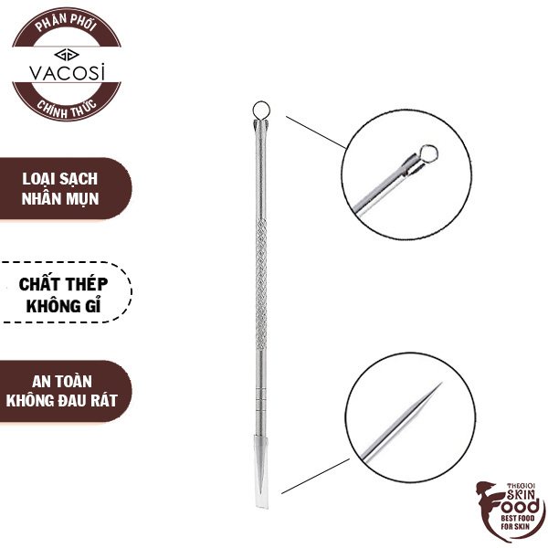 [Mã 2611TIEUDUNG100K giảm 8% đơn 500K] Cây Nặn Mụn 2 Đầu Vacosi Acne Tool NM01