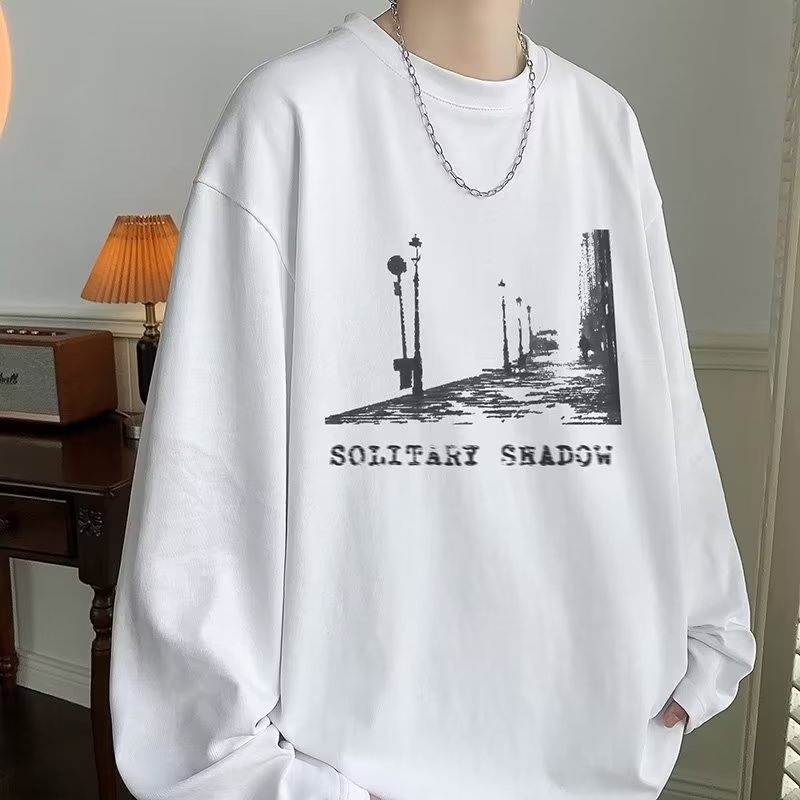 Áo Thun Tay Dài Dáng Rộng In Chữ Thoải Mái Thời Trang Cho Nam Và Nữ size M-5XL