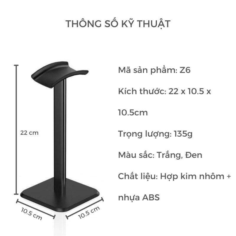 Giá Treo Giá Đỡ Tai Nghe Chụp Tai Hợp Kim Nhôm Z6 - Shop Nado