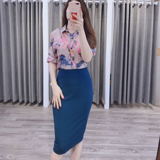 Chân váy bút chì chất cát Hàn công sở