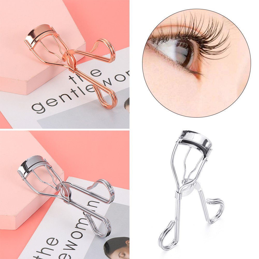 LUCKY Women Eye Lashes Clip Naturally Curling False Eyelashes Tweezer Eyelash Curlers|Silicone Double-line Curl Makeup Tool Replacement Pads/Multicolor