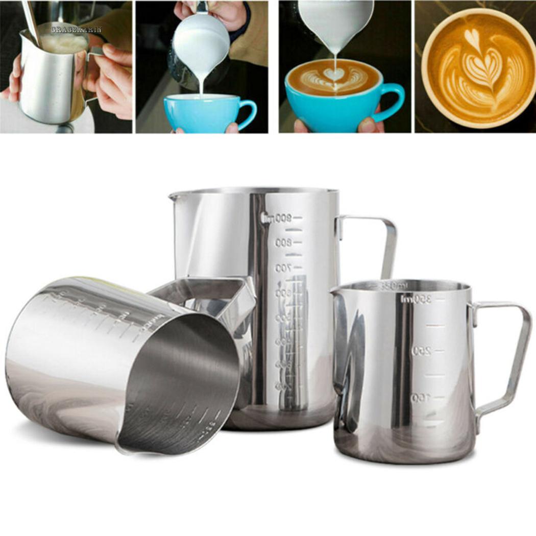 Home & Living  Latte Espresso Frothing Scale Jug Pot Tank Stainless Steel