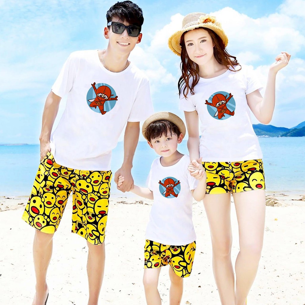 Áo thun gia đình đẹp in chibi siêu anh hùng dễ thương cao cấp