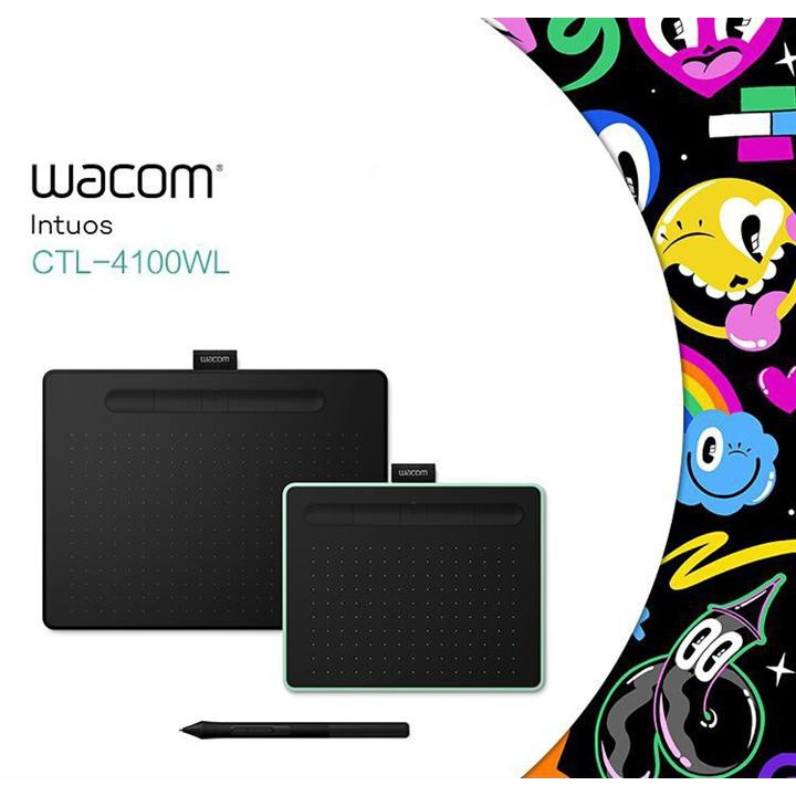 Bảng Vẽ Điện Tử Không Dây Dùng Cho Điện Thoại, Máy Tính Bảng, Laptop, Pc Wacom Intuos Bluetooth 4.2 Ctl-4100Wl/K0-C