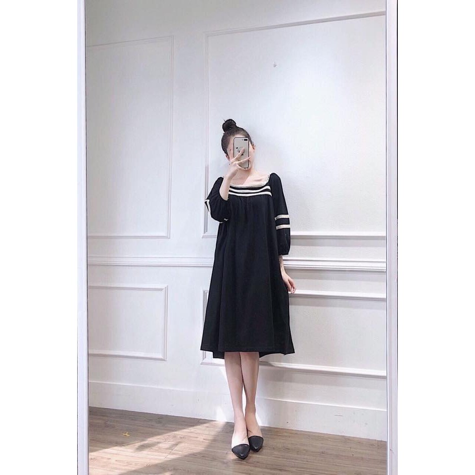 Đầm suông bo tay