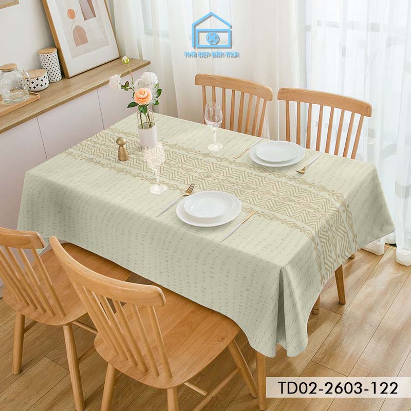 Khăn trải bàn vintage phong cách Bắc Âu Tín Phát Decor, vải trải bàn phòng khách, bàn tiệc, decor quán sang trọng