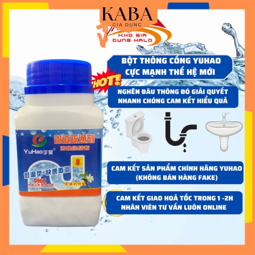 Bột Thông Cống,Bồn Cầu,Lavabo Cực Mạnh YUHAO Siêu Thần Thánh 268G Thế Hệ Mới KABA