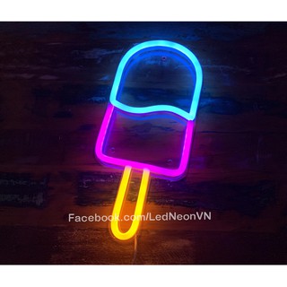 Đèn trang trí hình que kem [Đền Led Neon uốn chữ, uốn hình theo yêu cầu]