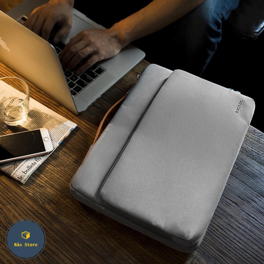 Túi Xách Chống Sốc Laptop/Macbook [ FREESHIP] TÚI XÁCH CHỐNG SỐC TOMTOC BRIEFCASE -SLIVER (T082) | BigBuy360 - bigbuy360.vn