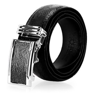 Thắt lưng nam da đà điểu trơn màu đen EH4409