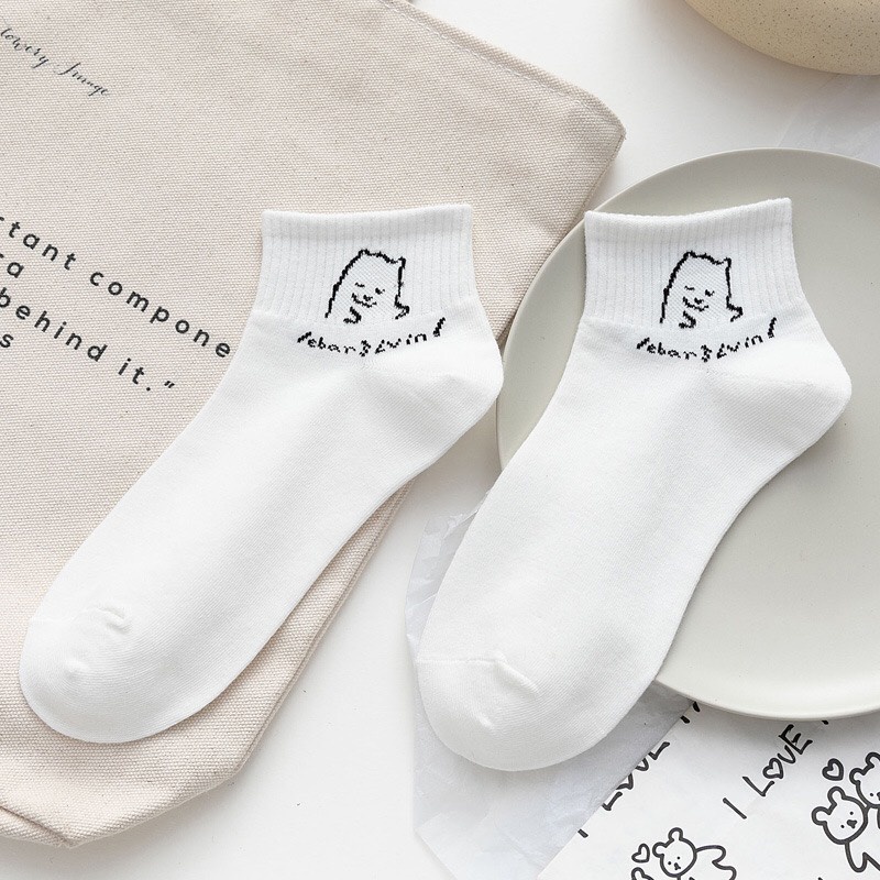 Tất nữ họa tiết hình con vật đáng yêu co dãn thấm hút mồ hôi