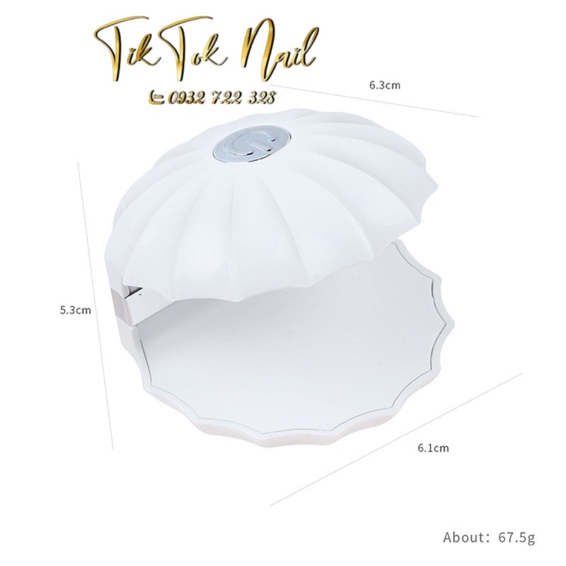 máy hơ tích điện mini con sò đèn hồng k đen tay