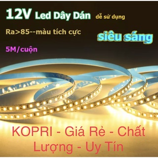 Led dây 2835 120 led, siêu sáng dc 12v chip led 2835 | công suất 10w-12w / mét ánh sáng vàng/trắng/trung tính