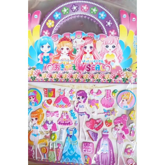 Lẻ 10 tờ dán sticker nổi 3d thay trang phục cho bé,thoả sức sáng tạo nhiều mẫu
