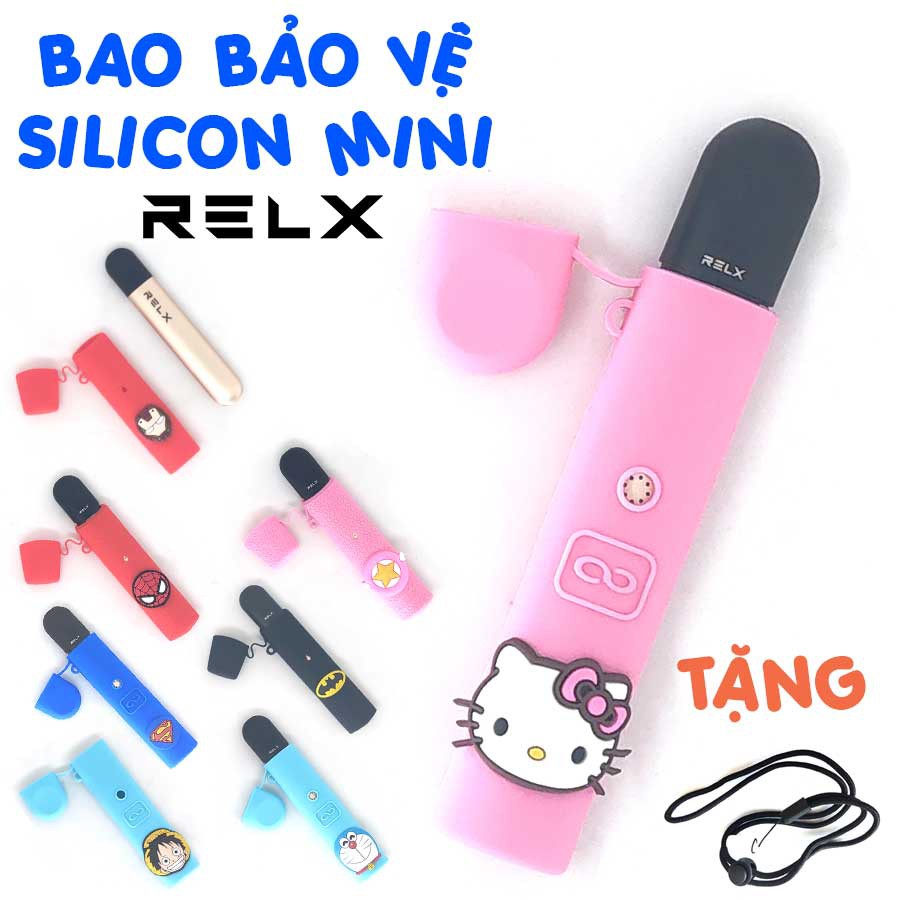 Bao bảo vệ điện thoại Pod Relx 1 4 Mèo mini vỏ silicon chống sốc tặng dây đeo clip thực tế