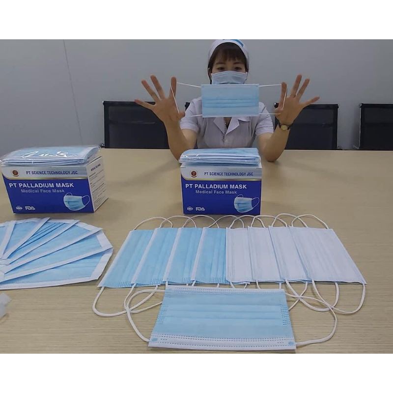 Khẩu Trang Y Tế 4 Lớp 1 Thùng 50 Hộp - Kháng Khuẩn (Hàng công ty, đầy đủ phiếu xuất kho, hóa đơn )