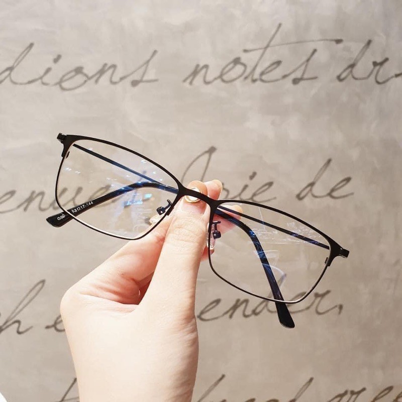 Gọng kính cận kim loại nam nữ BucShop, thiết kế mắt vuông phù hợp với nhiều khuôn mặt 9042 | BigBuy360 - bigbuy360.vn